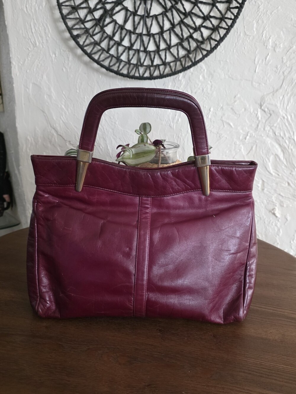Susan Gail Vintage Burgundy Leather Handbag